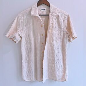 Taylor Stitch Hawthorne Camp Collar Short Sleeve Button Down in Cream